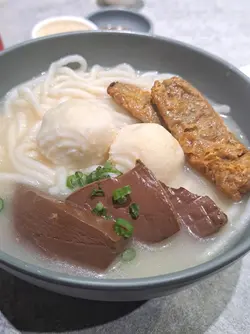 My Noodles My Choice with Three Toppings: Fishy Spring Roll, Cuttlefish Ball, Duck Blood