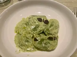 Green Pansotti Ravioli with Ricotta and Pesto