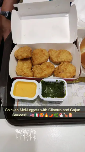 Chicken McNuggets with Cilantro and Cajun Sauces for Dipping!!! 🇺🇸🇲🇽🥵🔥🌶️🌿🐔🍗🍿