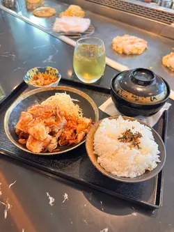 樱花虾盐烧铁板鸡定食