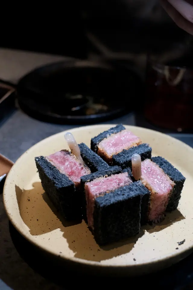 A5  Wagyu  Charcoal  Sando  