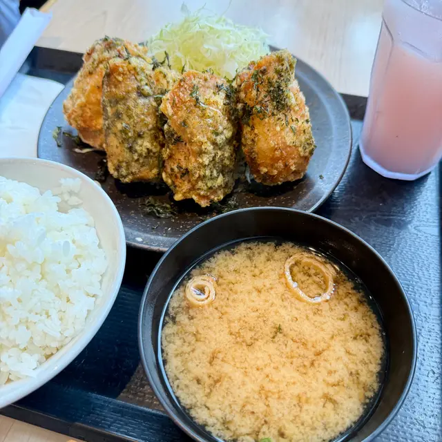 海苔鹽味炸雞脾肉定食