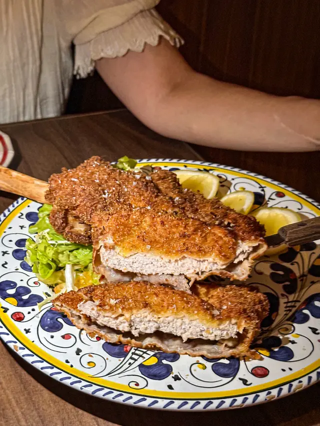 Bone in veal chop Milanese style
