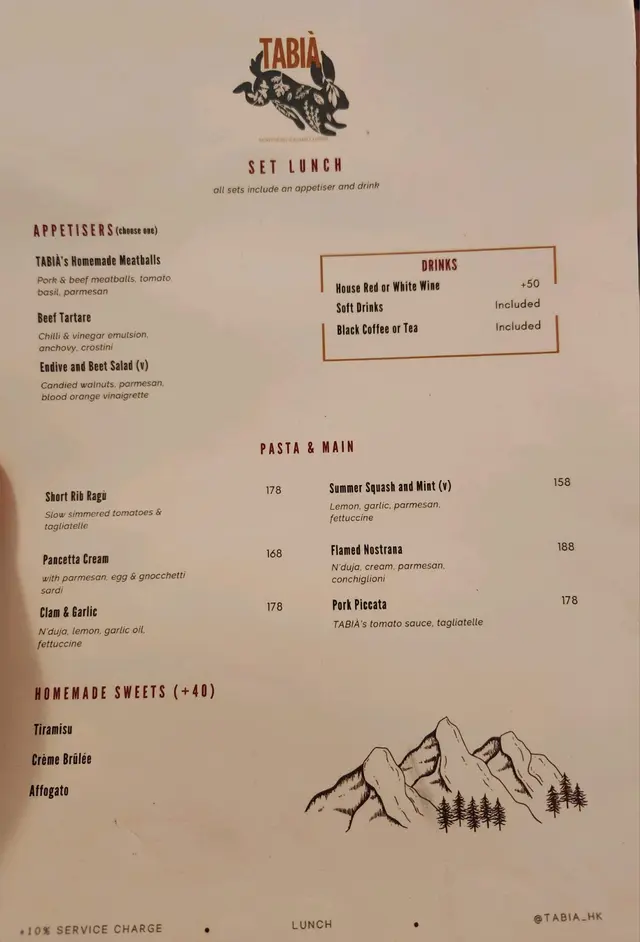 lunch menu