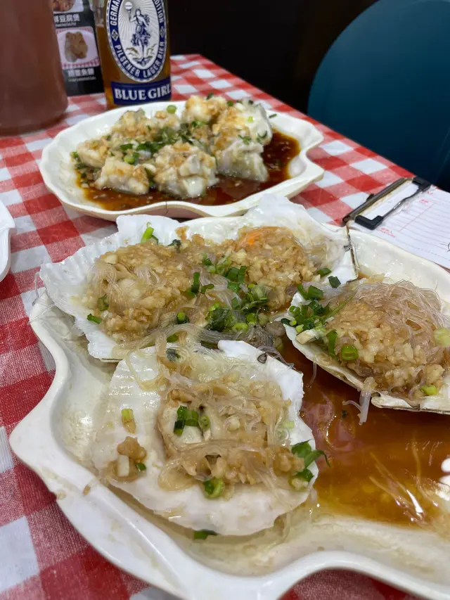 蒜蓉蒸扇貝,蒸頭腩