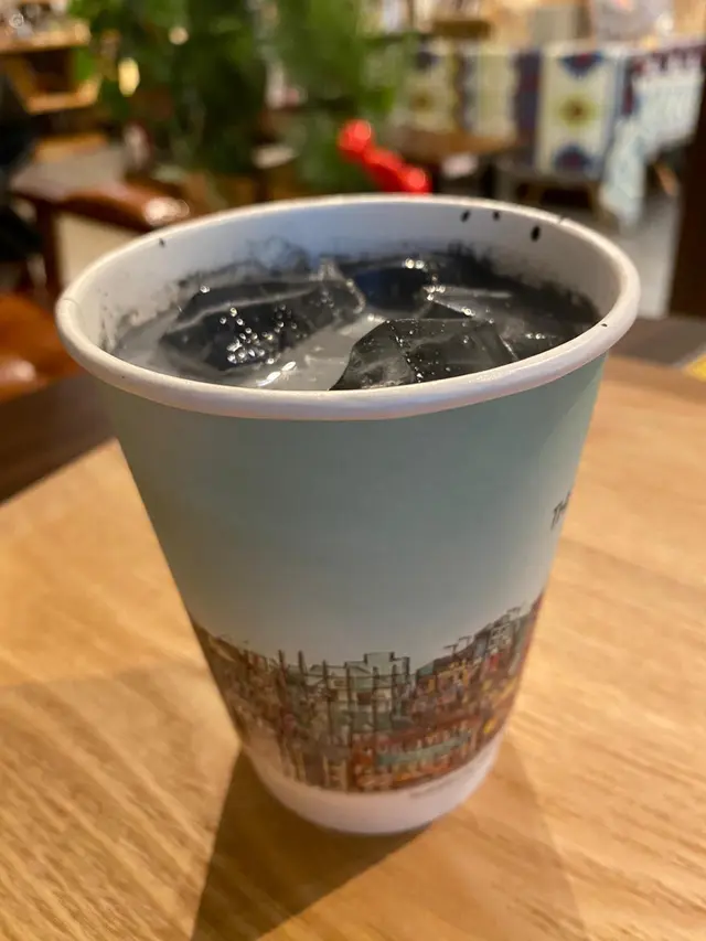 Iced  sesame  charcoal latte