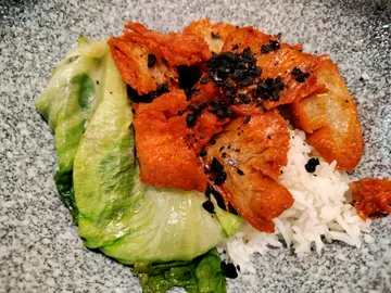 榄角素叉烧饭 餐