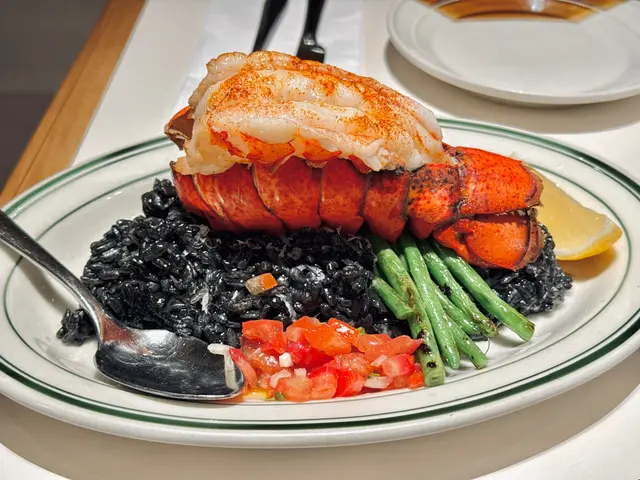 Lobster squid ink risotto