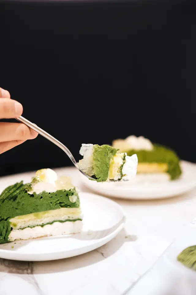 抹茶柚子蛋白饼