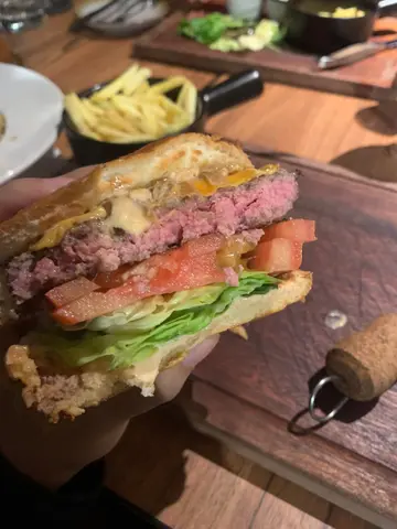 Signature Beefy Smash Burger with fries