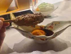 免治鸡肉棒配温泉蛋