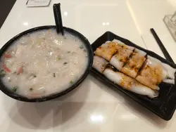 魚片能仔粥+牛肉腸