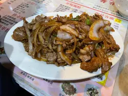 蔥爆羊肉配飯 送熱飲