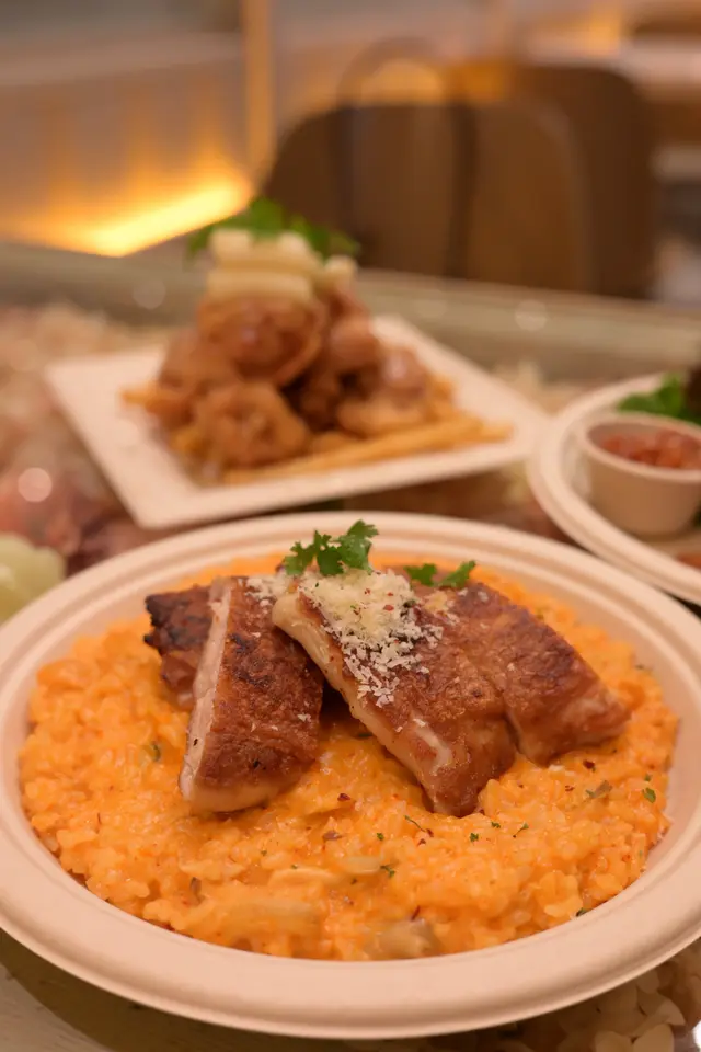 煎雞扒泡菜奶油燉飯