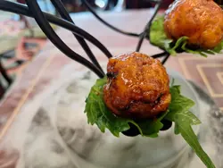 Deep Fried Pork stuffed in Lychee in Sweet and Sour Sauce