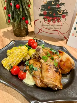 冬日苹果脆皮圣诞烤鸡腿